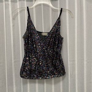 Alter’d‎ State Sequin Mesh Top Faux Wrap V Neck multicolored Size M
